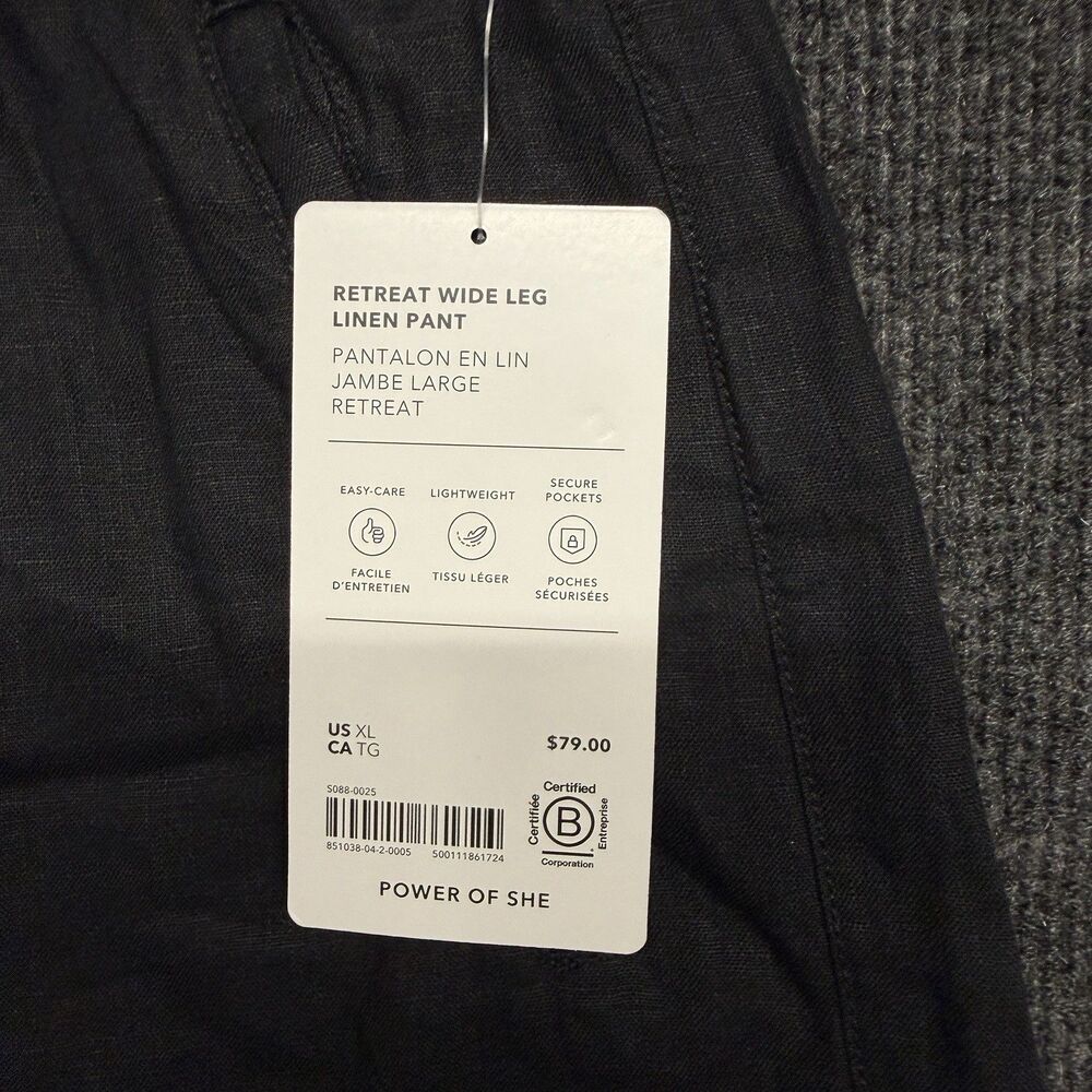 Athleta Black Straight-Leg Drawstring Pants with Front Slit - Picture 9 of 16